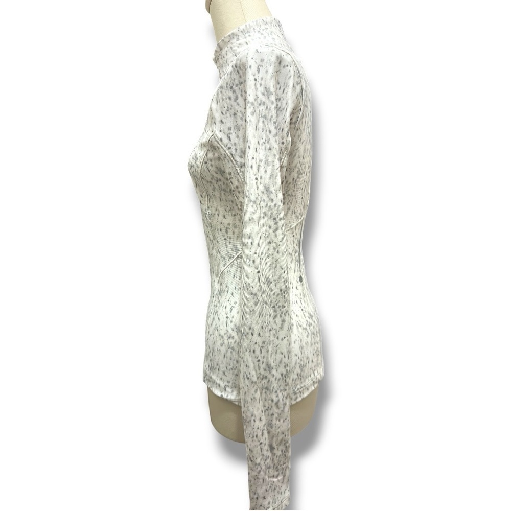 325 CALIA | NWOT Gray Snow Speckled Quarter-Zip Turtleneck Pullover (size XS) - Picture 3 of 16